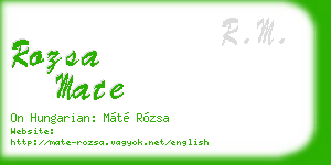 rozsa mate business card