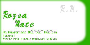 rozsa mate business card